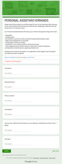 screenshot of a phishing email reported June 18, 2024 - Subject line: Personal Assistant/Errands